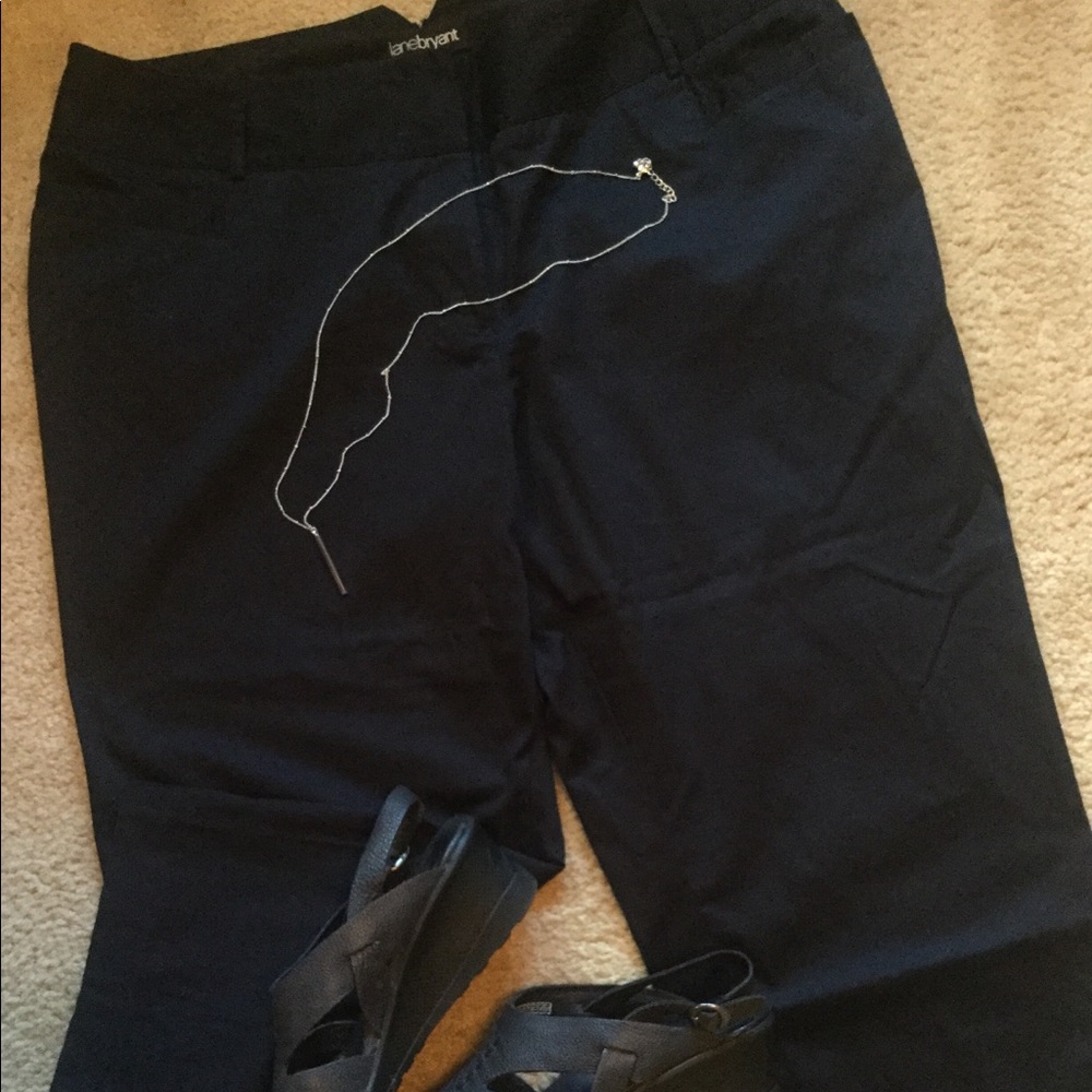 Lane Bryant black dress capri cropped pants sz 20